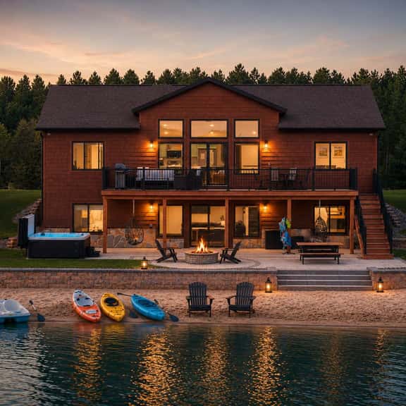 Cozy Lakefront Getaway | Hot Tub & Beach | Sleeps 20 - Image 1