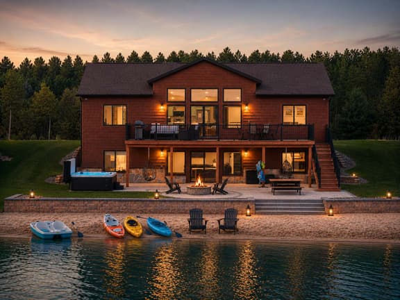 Lakefront Home w/Hot Tub & Beach – Sleeps 20