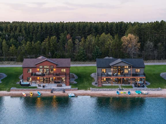 Sleeps 40!  2 Homes• Hot Tubs • Pickleball • Lake Front • Private Beach